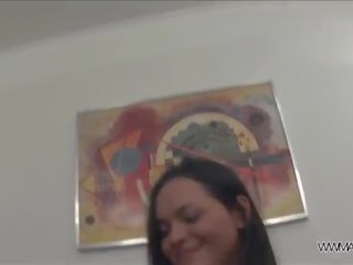 Bokong fisting before hardcore fuck for young brunette lover