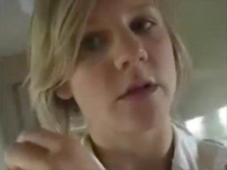 Charming Naughty Blonde Sucking BF's pecker On A Rail Trip